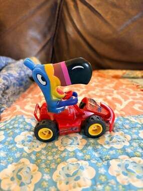 Vintage Kellogg's Froot Loops Toucan Sam Pull-Back Race Kart Toy